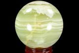 Polished, Green (Jade) Onyx Sphere - Afghanistan #108566-1
